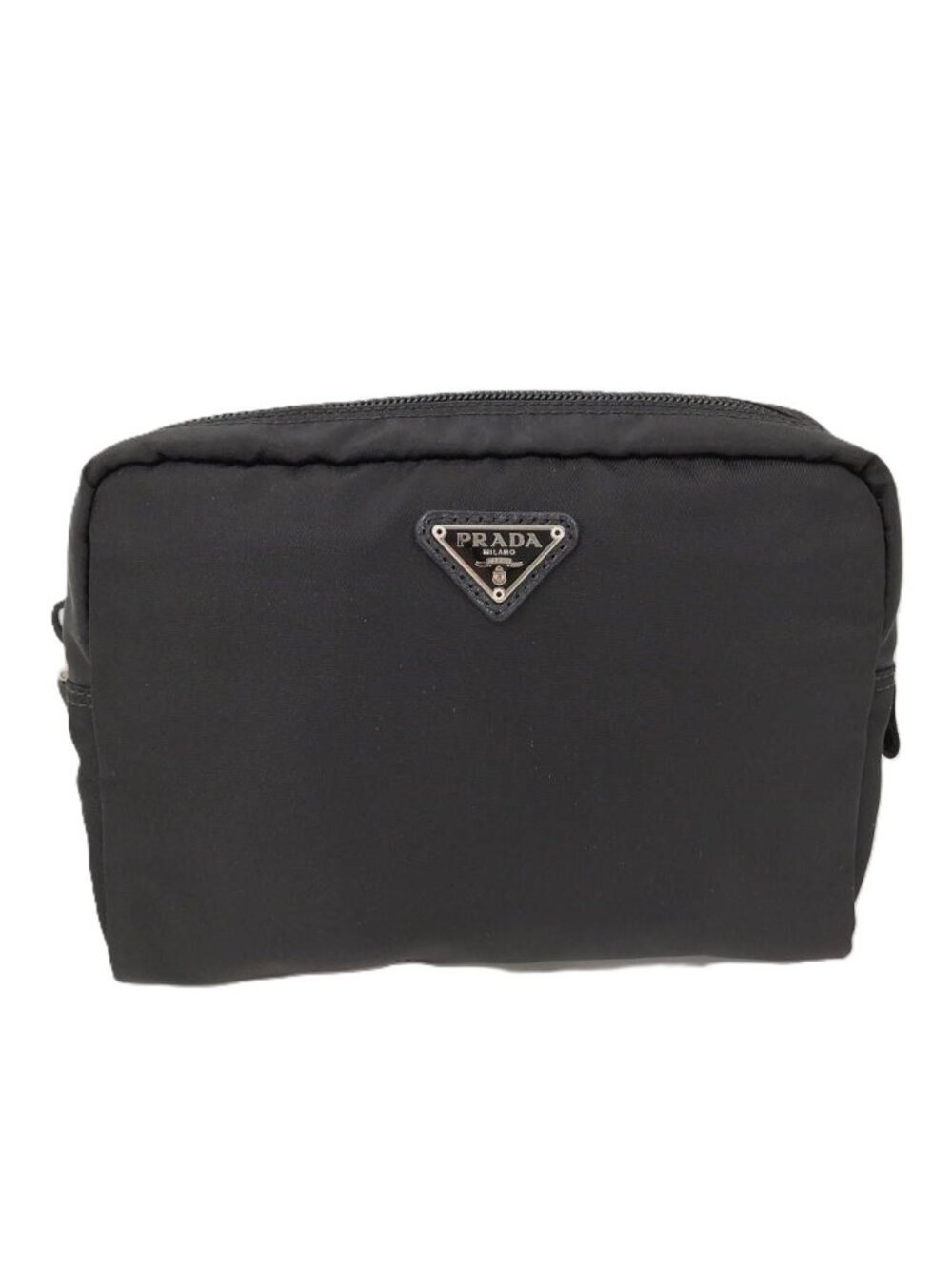 Prada Pouch Triangular Plate Nylon Black